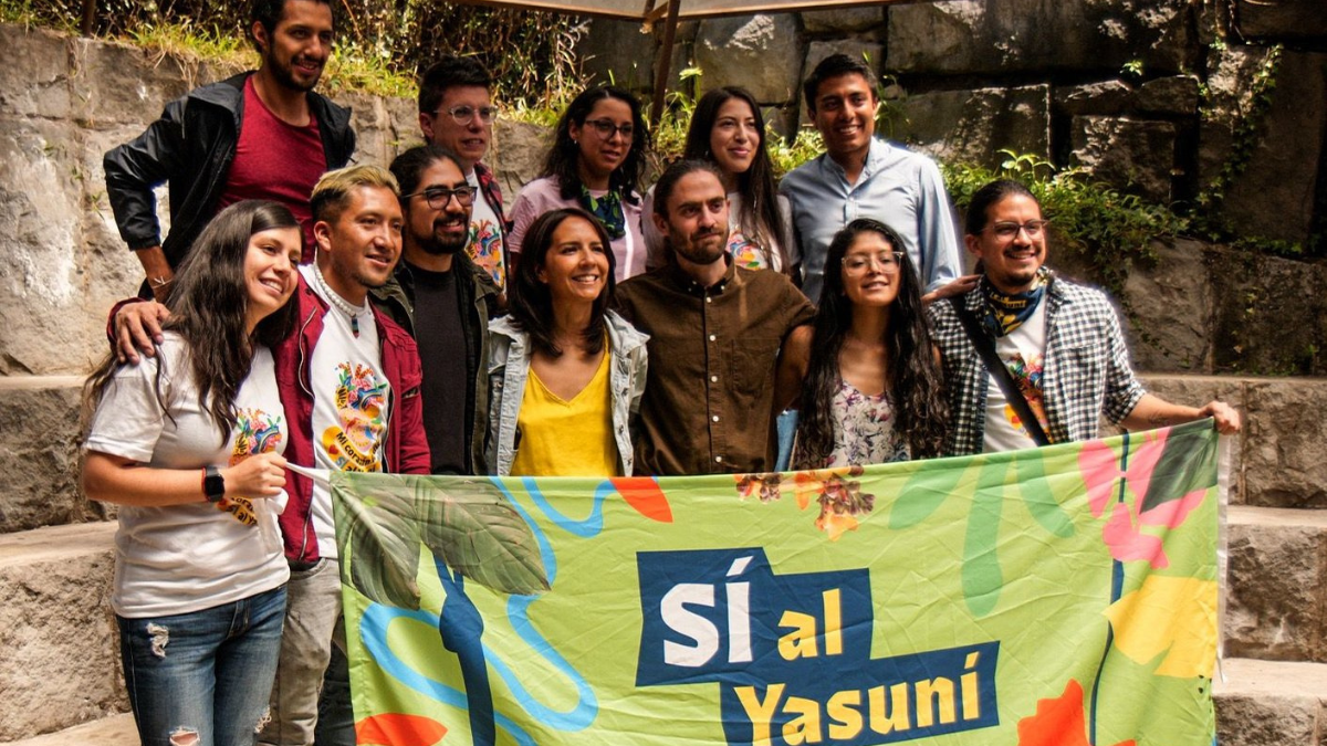 El colectivo Yasunidos, en la campaña, previo a la consulta popular del 2023.