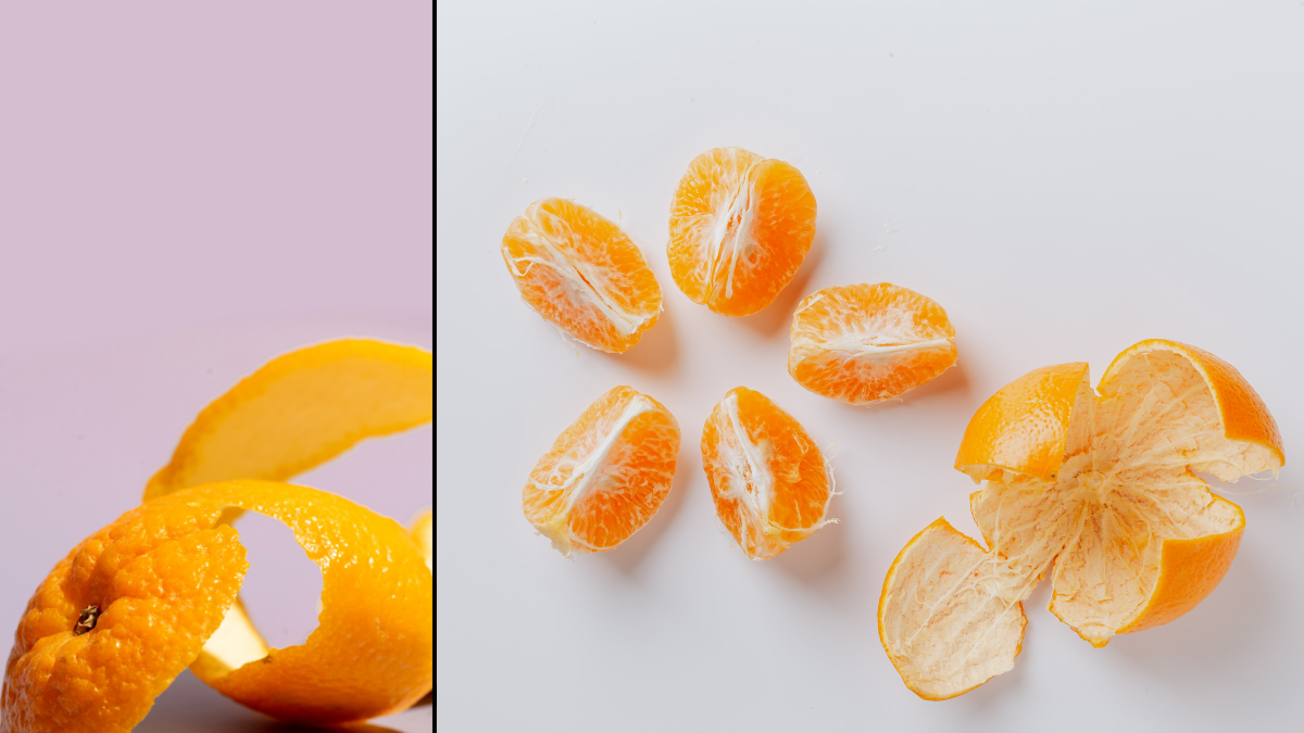 El vinagre blanco y las cáscaras de mandarina se combinan en un potente limpiador natural con aroma cítrico y efecto desinfectante
