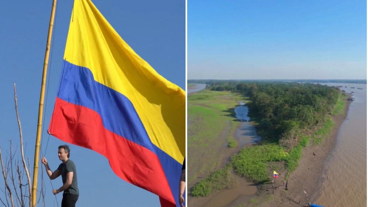 El precandidato presidencial de Colombia, Daniel Quintero, habría colocado la bandera colombiana en Santa Rosa.