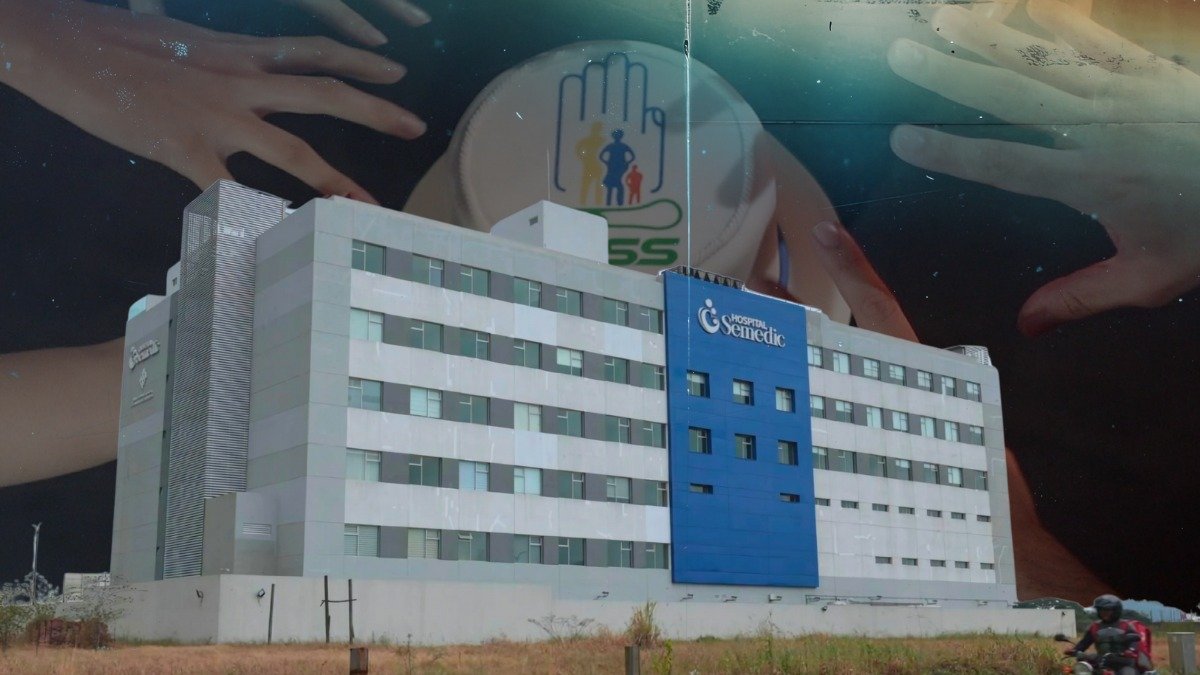 Fotomontaje para graficar la segunda entrega de la investigación de Diario EXPRESO sobre los prestadores externos del IESS. En la imagen aparece un moderno hospital de la empresa Semedic, en Daule.