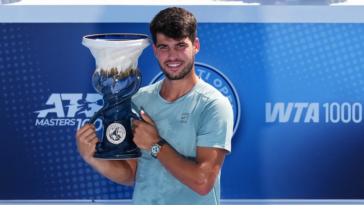 Carlos Alcaraz coronado como campeón del Masters 1000 de Cincinnati, previo a EE.UU.