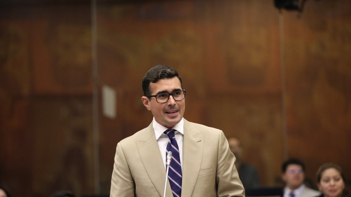 El asambleísta de ADN, Andrés Guschmer, planteó la moción sobre la situación de la salud en el país.