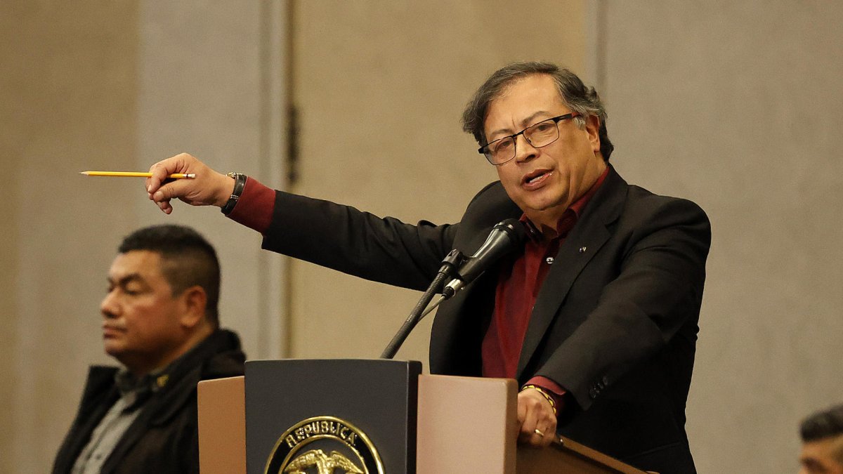 El presidente de Colombia, Gustavo Petro, durante un acto público, en Bogotá (Colombia).