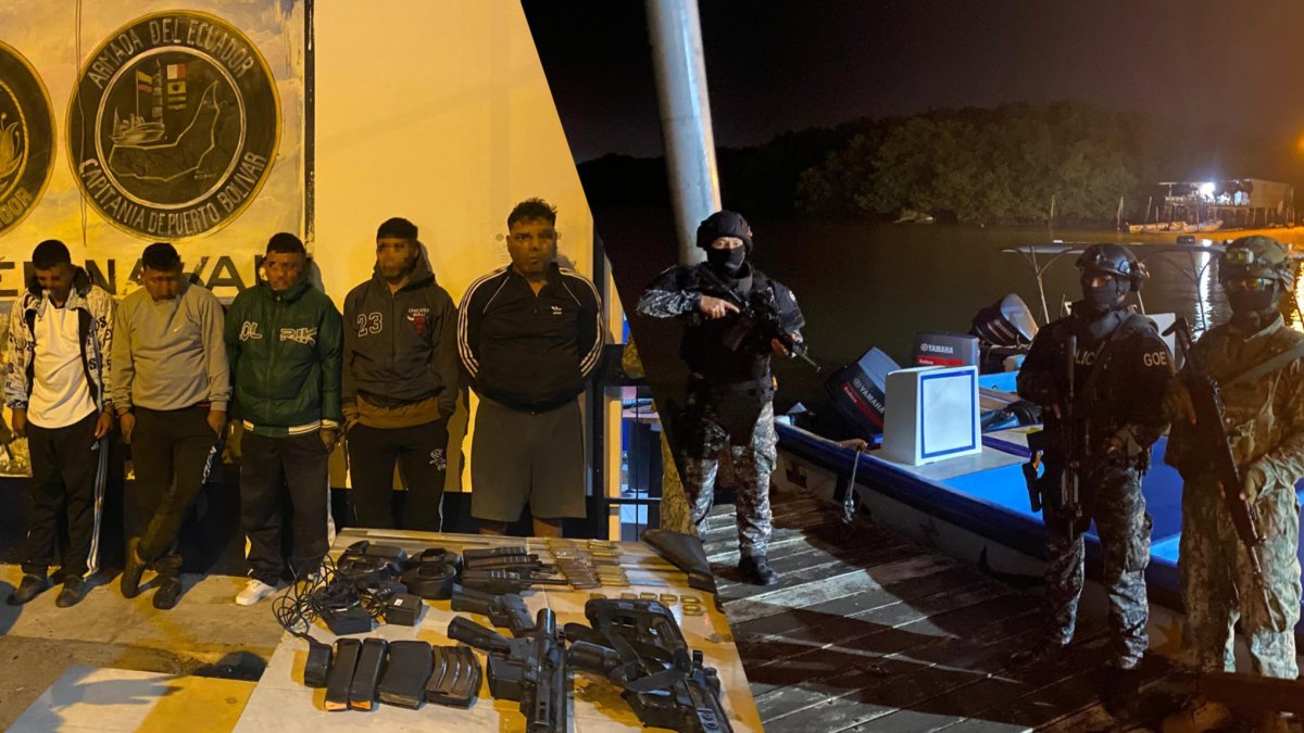 Cinco presuntos miembros de los ‘Lobos Sao Box’ fueron detenidos por las Fuerzas Armadas en el Archipiélago de Jambelí.