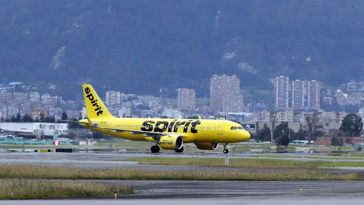 Uno de los aviones de la aerolínea Spirit.