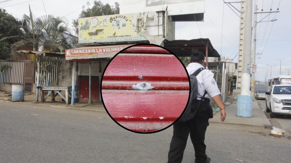 Un trabajador de esta carnicería, ubicada en la cooperativa Trinidad de Dios, fue asesinado por un sicario que fue capturado por moradores.