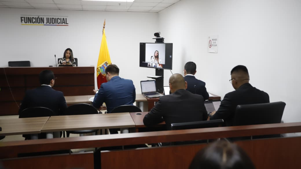 Audiencia caso Fernando Villavicencio en el complejo judicial norte de Quito.