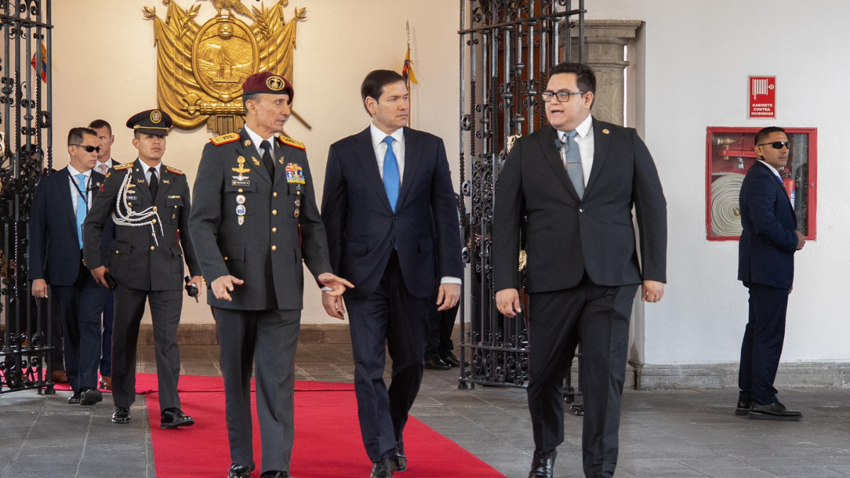 Marco Rubio llegó a Carondelet para mantener una reunión junto a Daniel Noboa.