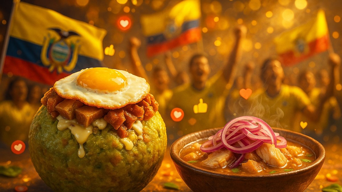 Dos platos típicos de Ecuador son el balón y el encebollado.