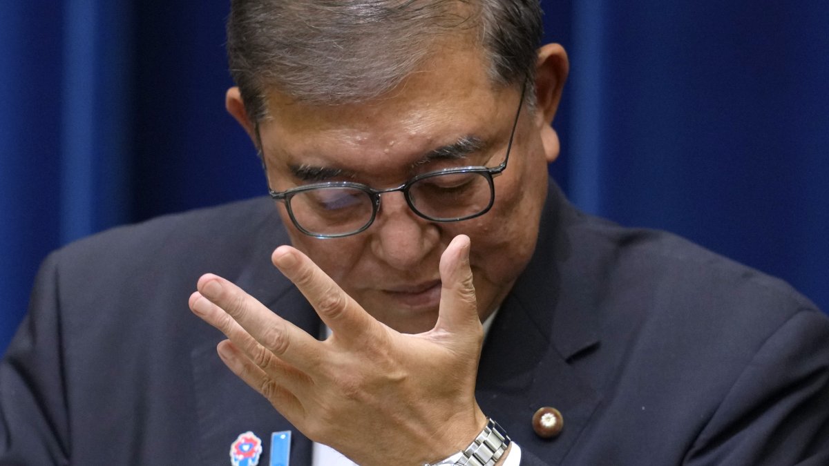 El primer ministro japonés Shigeru Ishiba durante la conferencia de prensa en la que confirmó su dimisión.