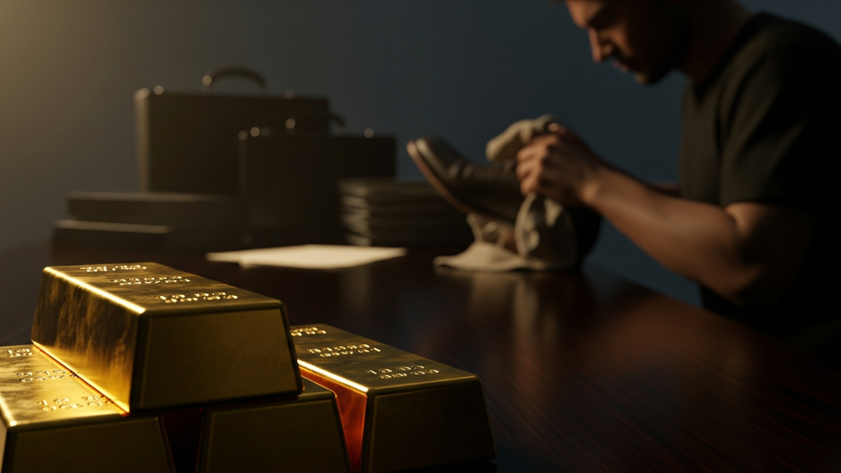 Barras de oro listas para exportación, como las que movió Fabricio Alexander G. M., quien pasó de lustrabotas a millonario exportador en menos de un año.