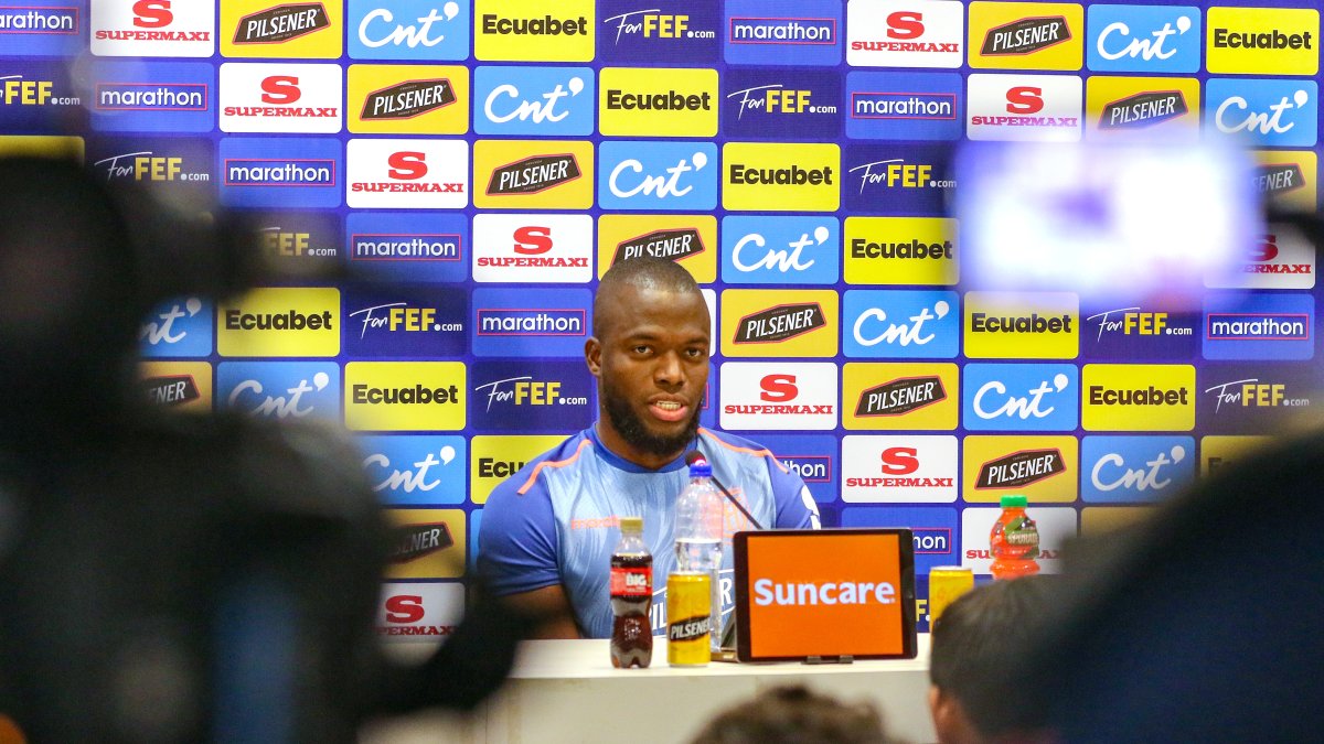 El jugador de la selección Ecuador, Enner Valencia, en una de sus ultimas previo al último duelo eliminatoria ante Argentina.