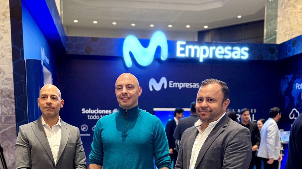 Juan Francisco Flores (Vicepresidente Movistar Empresas), Engel Fonseca (experto en transformación digital, neurociencia aplicada a los negocios y estrategias Moonshot) y Carlos Maya (Gerente de Negocio Digital en Movistar Empresas)