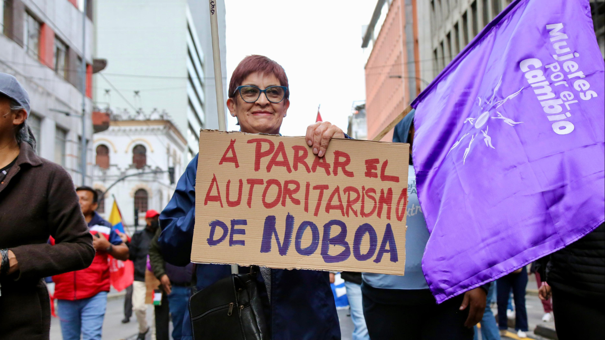 Marcha en Quito en contra de Daniel Noboa.