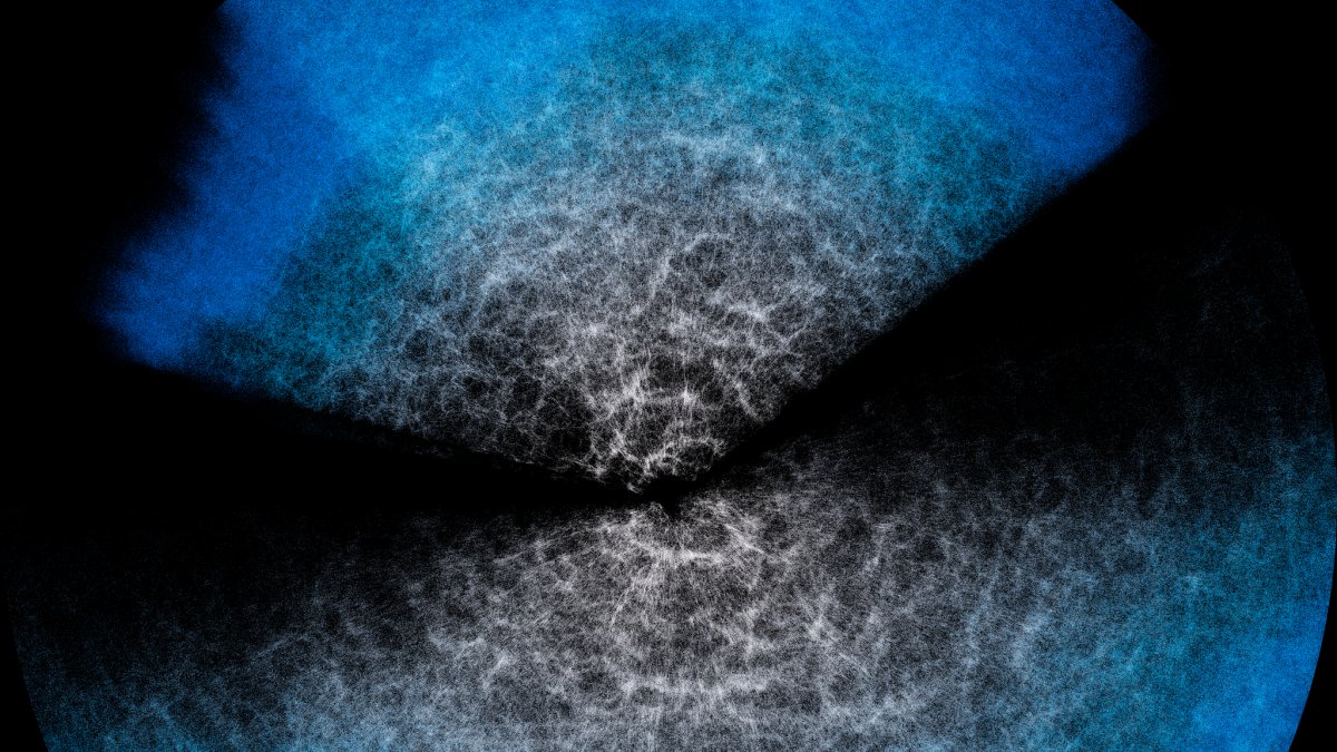 Emulador. Imagen fija de una rotación animada del mapa de datos de DESI.