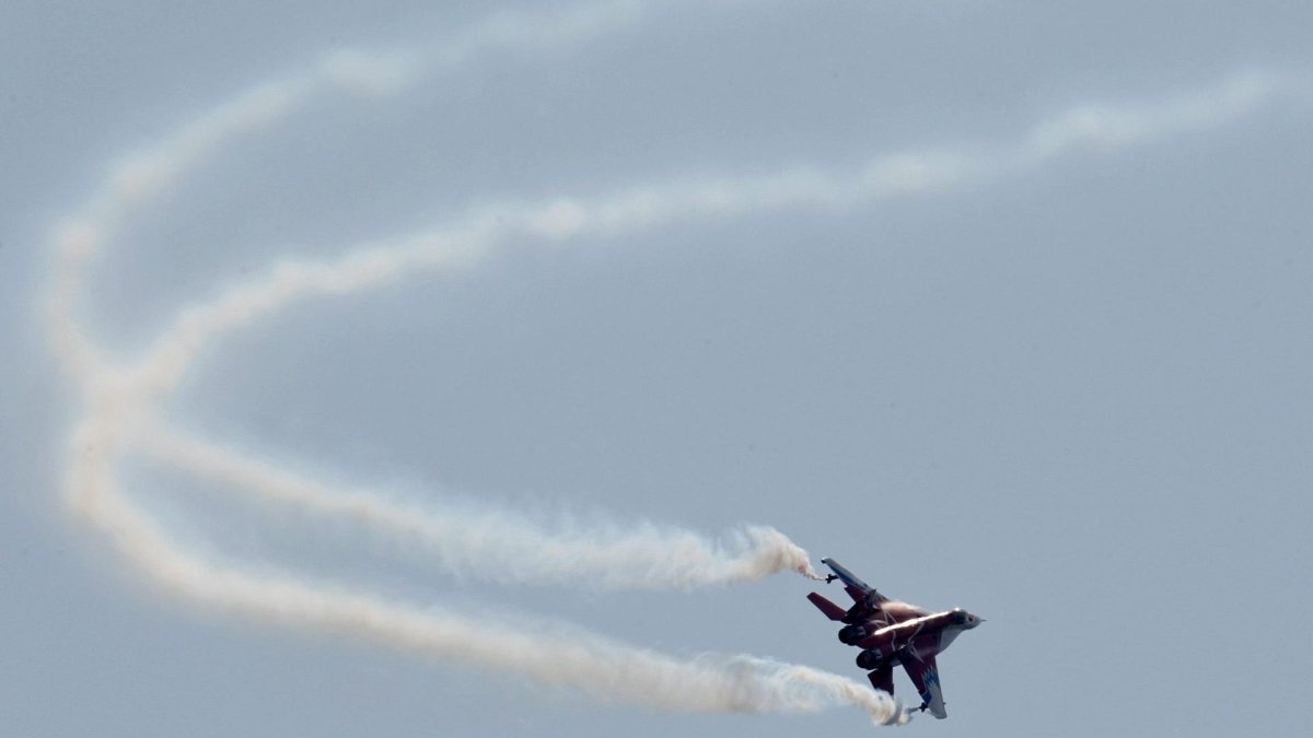 Foto de archivo de un caza MIG ruso.