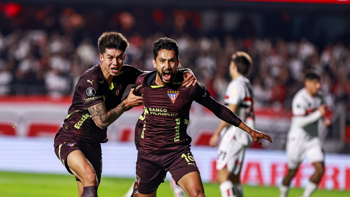 Jeison Medina (d) fue el autor del único gol de Liga en la victoria ante Sao Paulo en Brasil.