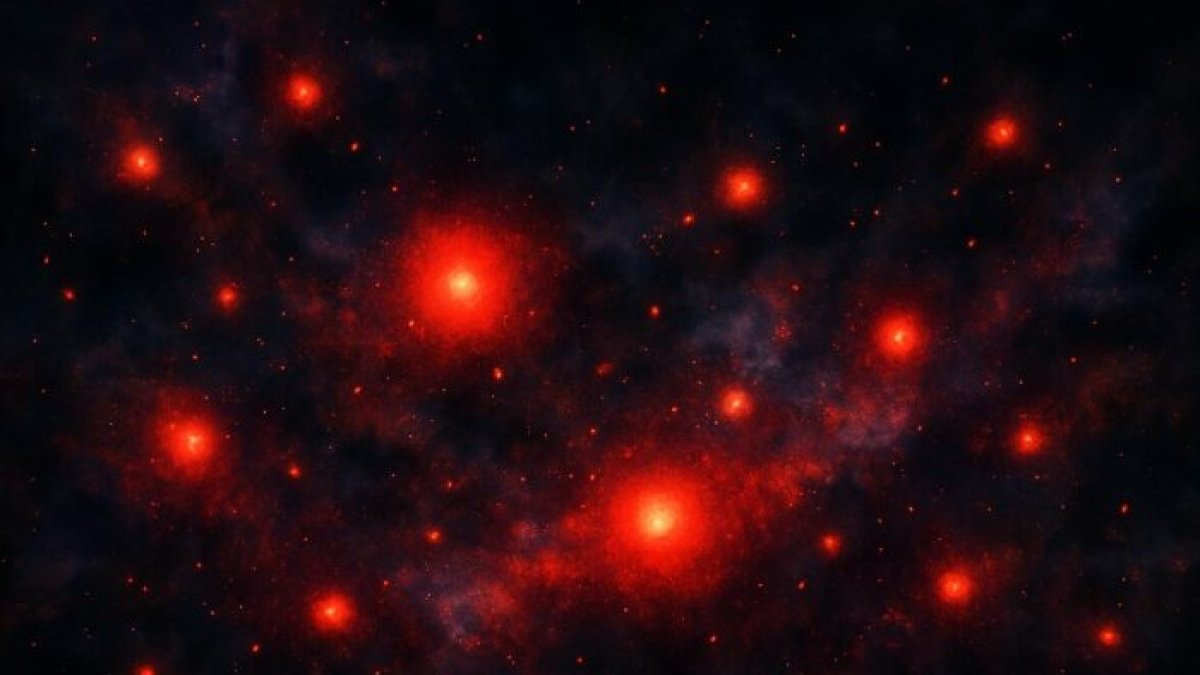 Puntos. James captó en el año 2022 los misteriosos puntos rojos en el universo primitivo.