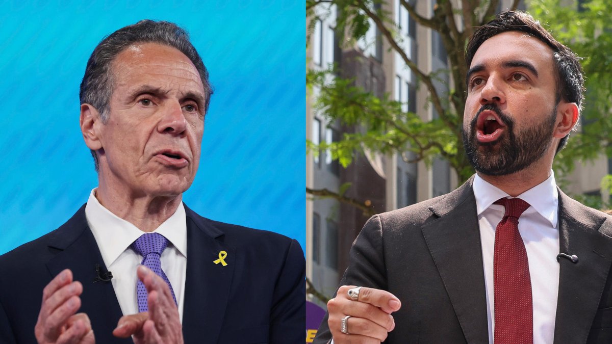 Fotografías de archivo donde aparecen los candidatos a la alcaldía de Nueva York Andrew Cuomo (i) y Zohran Mamdani.