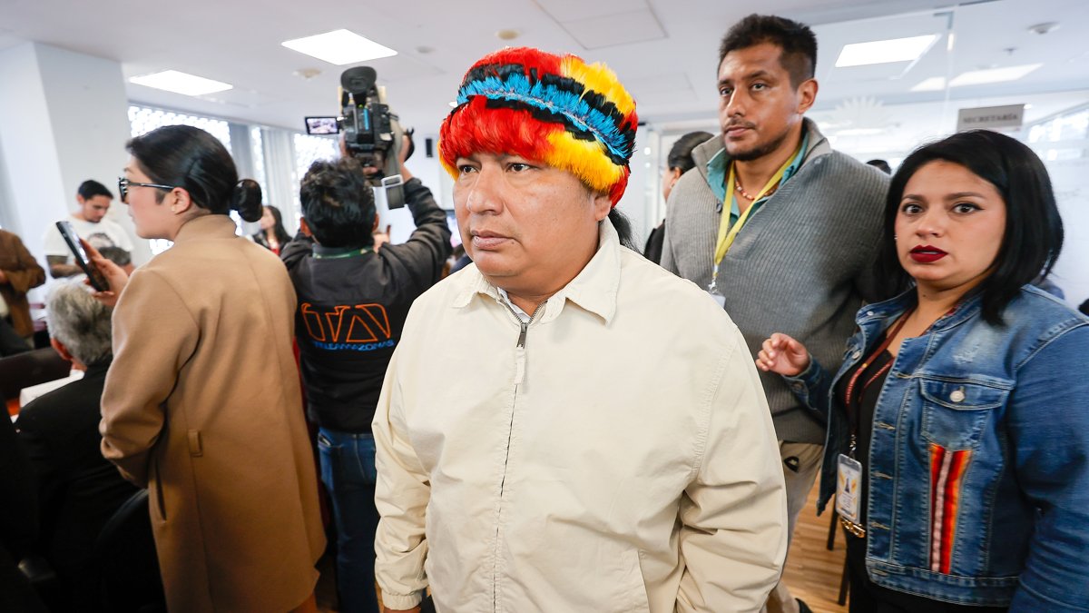 El presidente de la Confederación de Nacionalidades Indígenas del Ecuador (Conaie), Marlon Vargas.