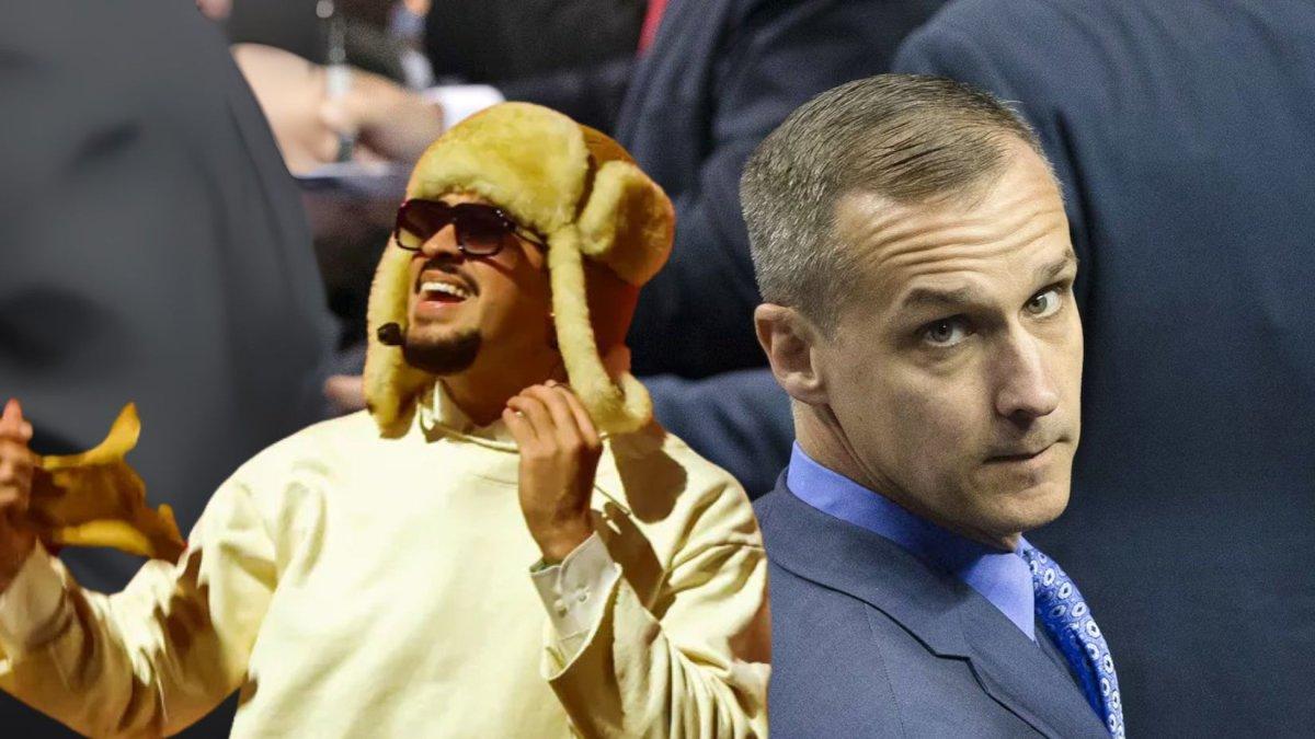 Bad Bunny y Corey Lewandowski, asesor jefe del Departamento de Seguridad Nacional.