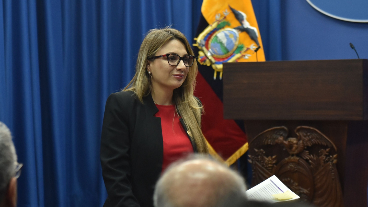 La vocera de Carondelet dio breves declaraciones sobre el SOTE, bono y la deportación del periodista español.