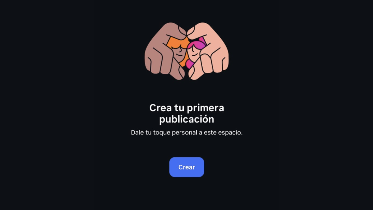 Capturas muestran perfiles vacíos con el mensaje “Crea tu primera publicación”, como si fueran cuentas nuevas.