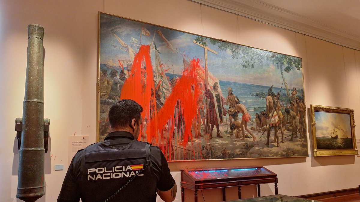 Así quedó la pintura del Museo Naval
