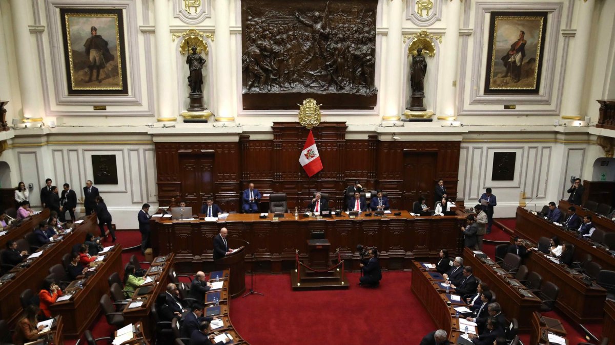 Fotografía que muestra una sesión en el Congreso de Perú el miércoles, 22 de octubre de 2025, en Lima (Perú).