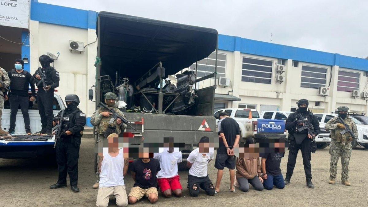 La Policía Nacional presentó a los detenidos en esta operación.