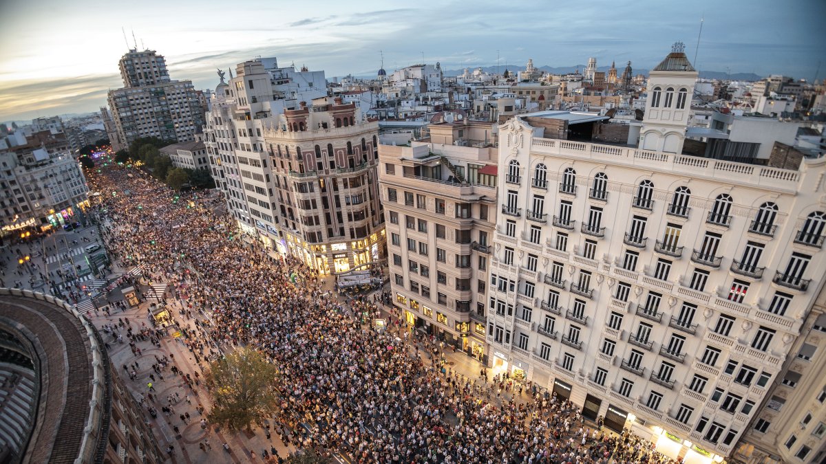 Vista de la duodécima manifestación bajo el lema 