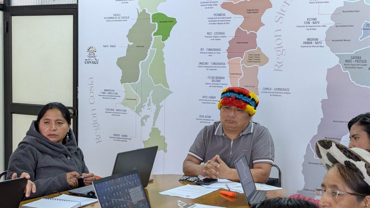 Marlon Vargas, presidente de la Conaie, pidió votar “todo no” en la consulta popular y el referéndum del 16 de noviembre