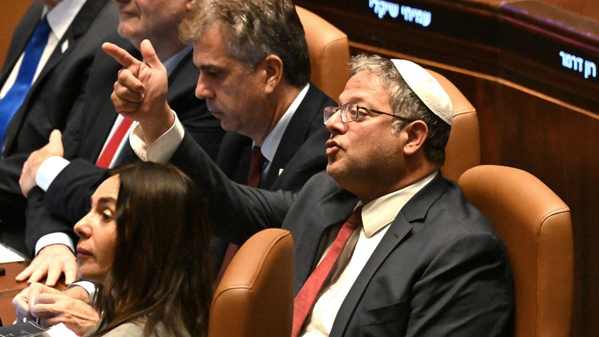 Imagen de archivo del ministro ultraderechista Itamar Ben Gvir, en la Knéset (Parlamento israelí).