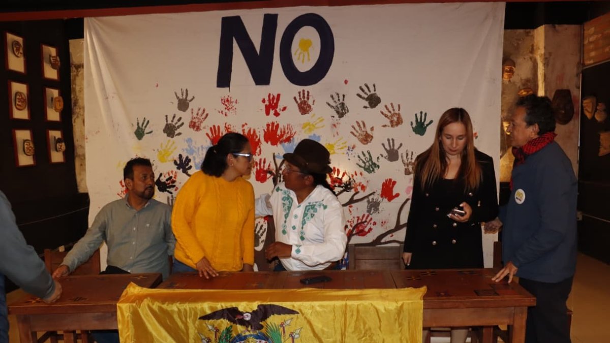 Los dirigentes de la Plataforma por el No: Unidad Popular, Pachakutik y el PSE dijeron que la tendencia por el 