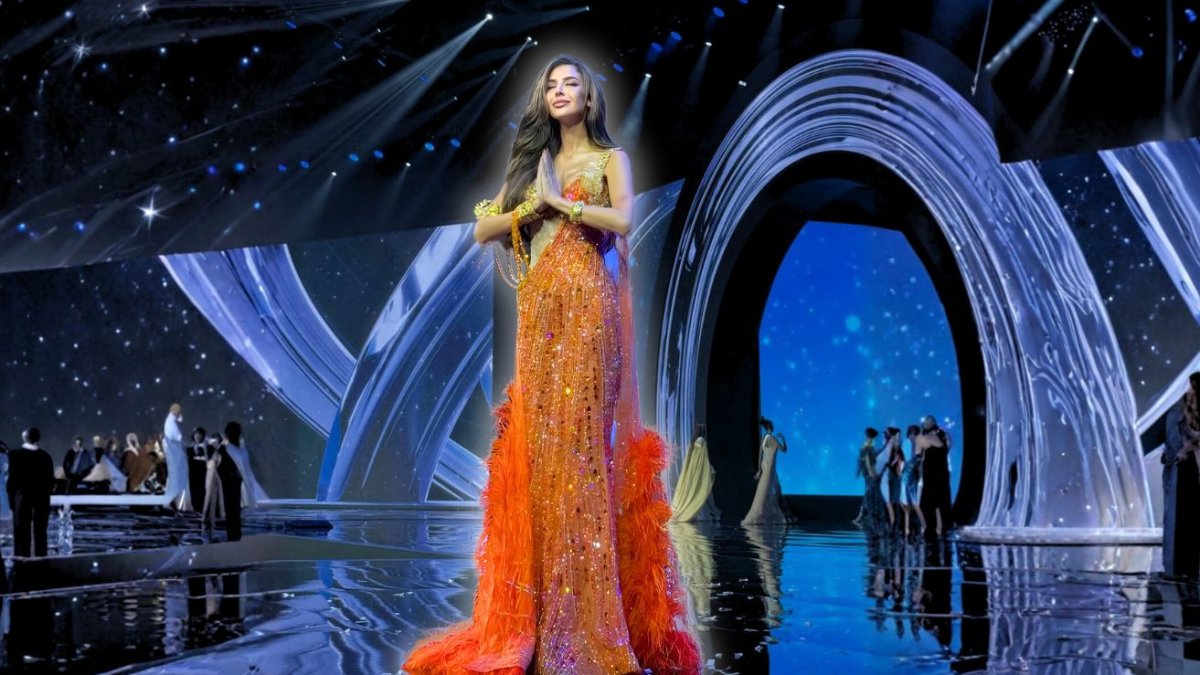 Nadia Mejía en su último desfile en el Miss Universo.