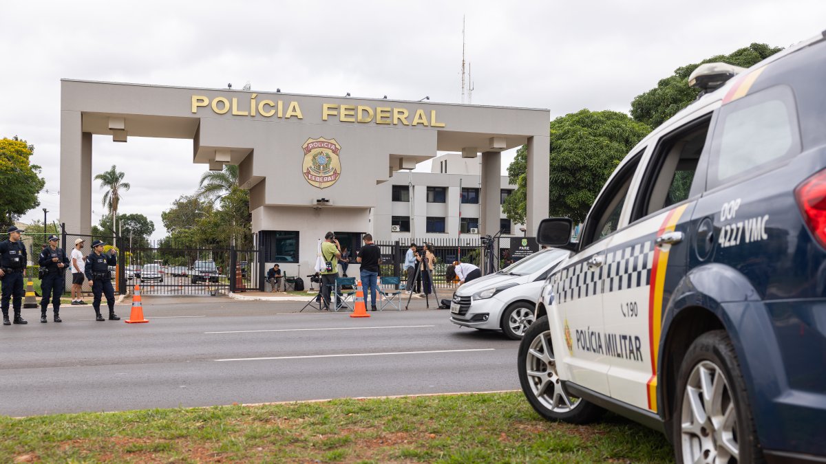 Vista de la Policía Federal de Brasil, local donde esta detenido de forma preventiva este sábado, el expresidente brasileño Jair Bolsonaro.