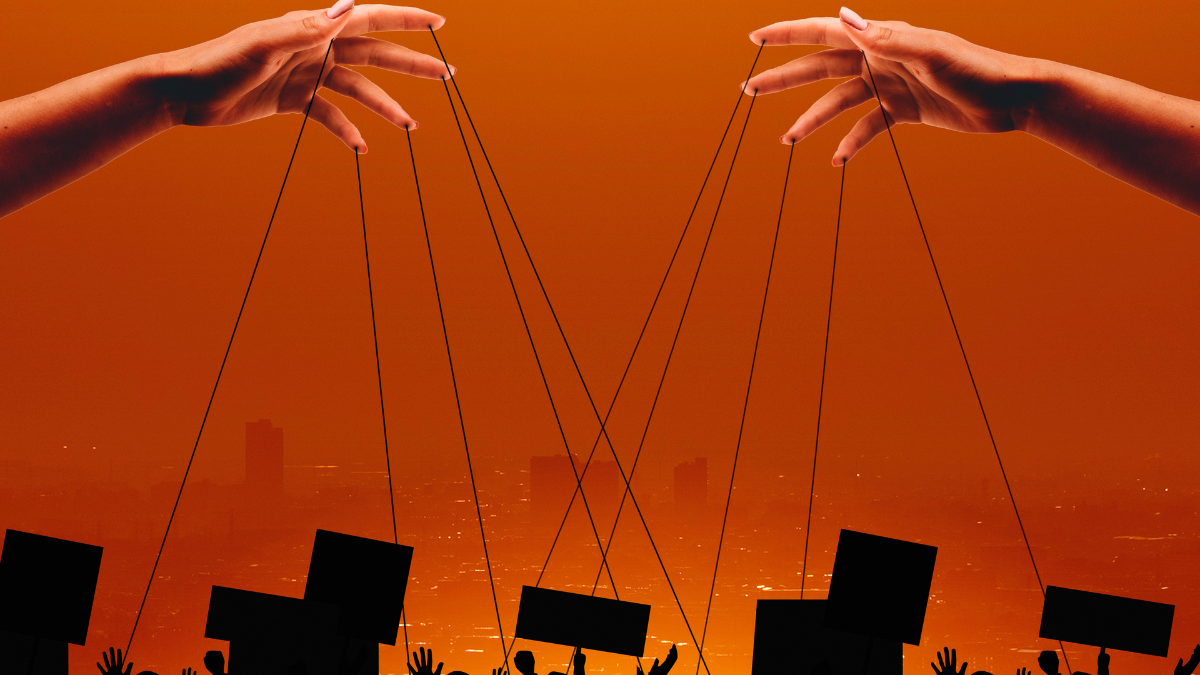 Imagen simbólica de la intromisión política en la justicia y en otros poderes.