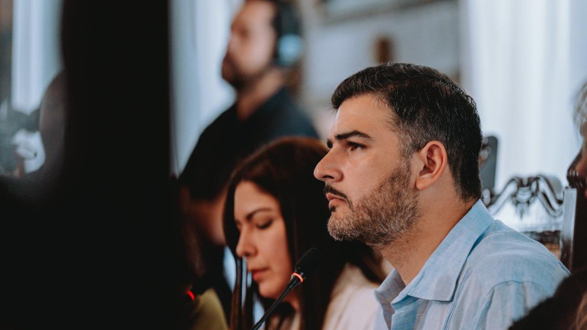 El alcalde de Guayaquil, Aquiles Álvarez, durante una sesión del Concejo Cantonal.