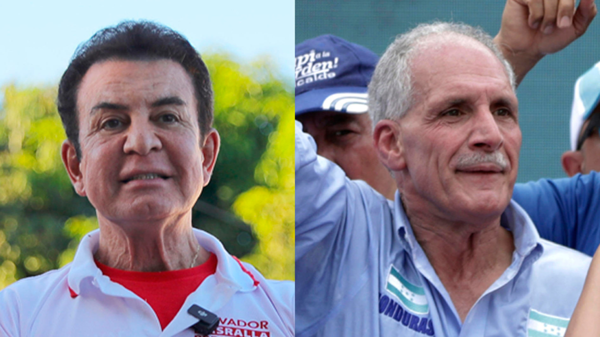 Imágenes de archivo de los aspirantes presidenciales hondureños Salvador Nasralla y Nasry Asfura.