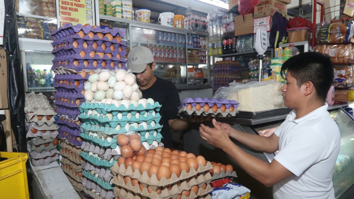 Uno de los puestos de huevos que hay en el mercado de Sauces IX, en Guayaquil.