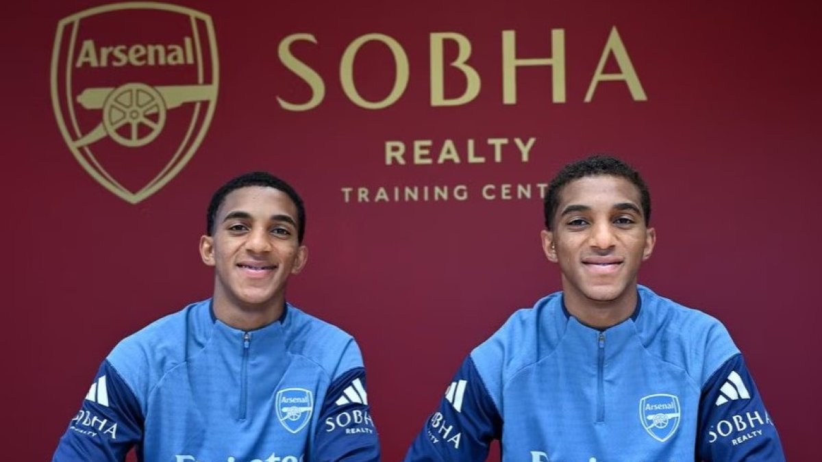 Edwin y Holger Quintero, los gemelos de la cantera de Idv que ya fueron fichados por el Arsenal inglés.