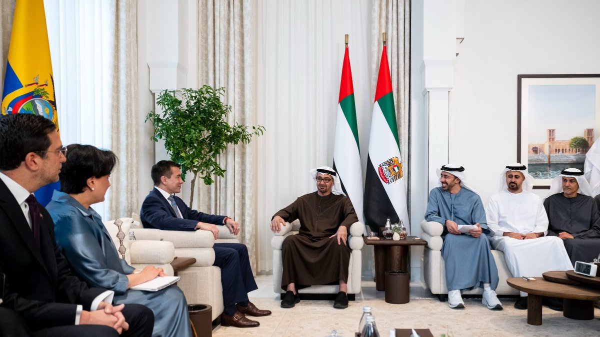 El presidente Daniel Noboa mantuvo reunión de alto nivel en Emiratos Árabes Unidos.