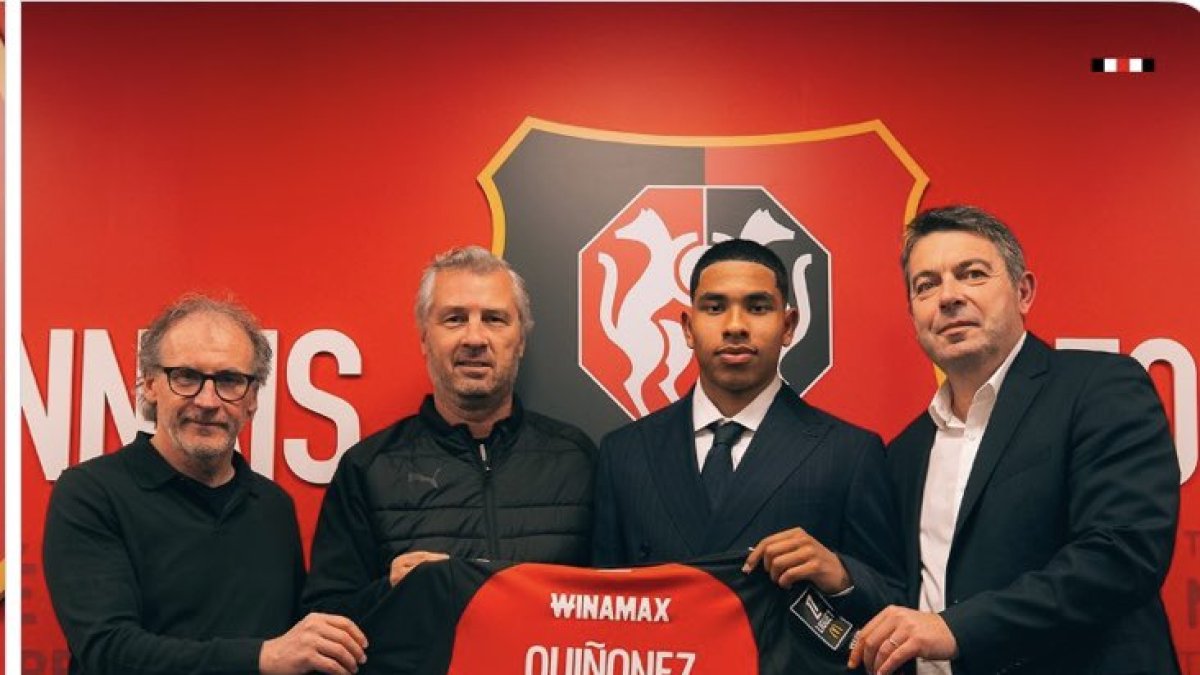 Elías Quiñónez, delantero ecuatoriano del Rennes de Francia.