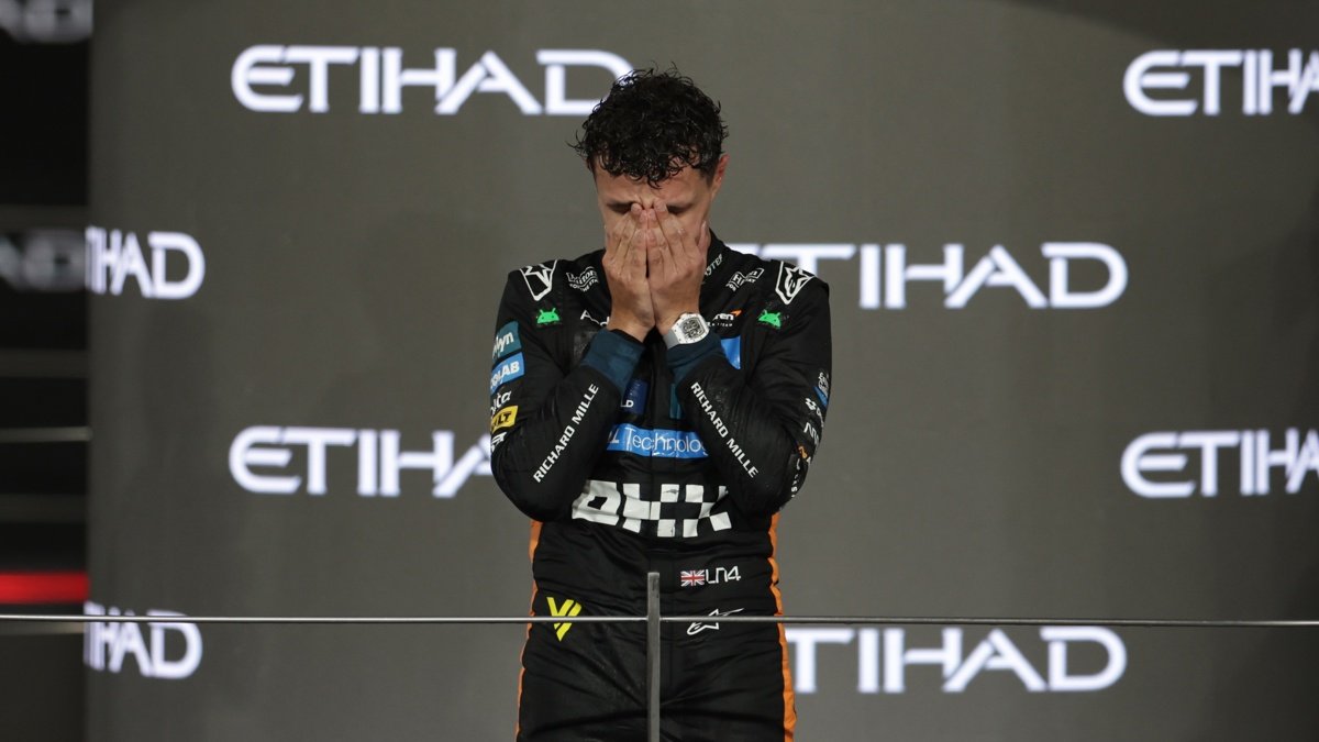 El piloto de McLaren Lando Norris durante el GP de Abu Dabi, Emiratos Árabes.