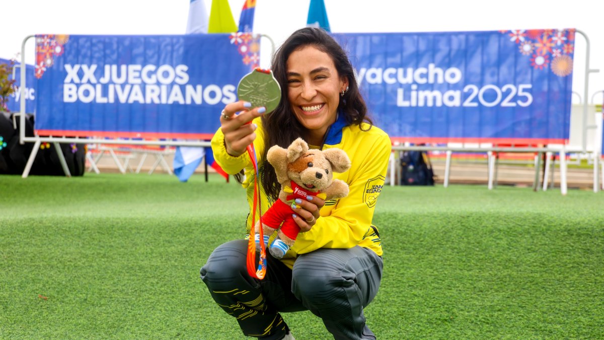 La patinadora ecuatoriana Gabriela Vargas destacó en los Juegos Bolivarianos 2025.