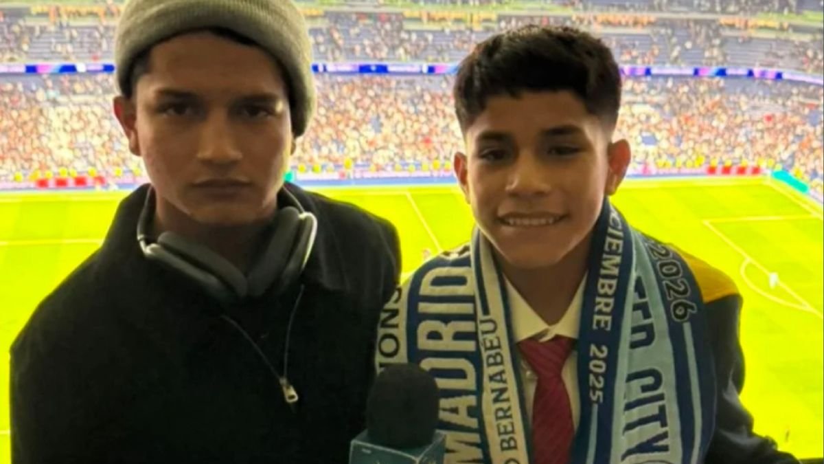 Pol Deportes, Cliver Huamán Sánchez y su hermano Kenny en el Bernabéu.