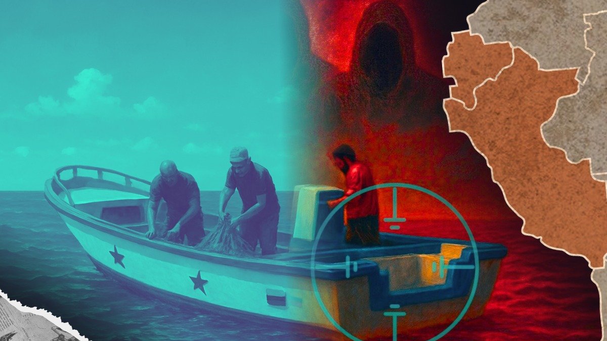 Ilustración sobre pesca artesanal, piratería y narcotráfico en aguas de Ecuador y Perú.