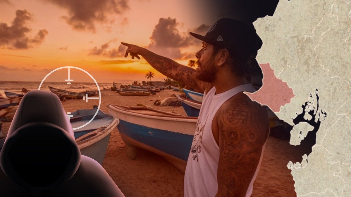 Ilustración sobre pesca artesanal, piratería y narcotráfico en Santa Elena.