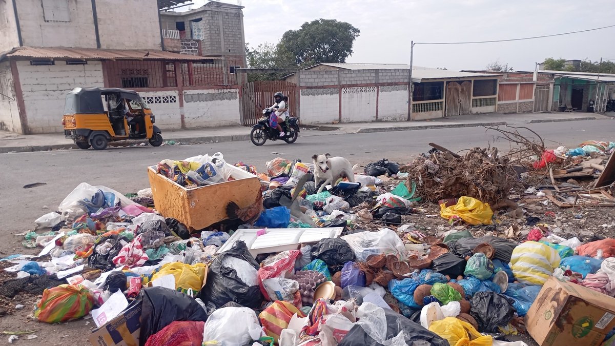 La crisis por la falta de recolección de basura en Playas se evidencia en diversos barrios.