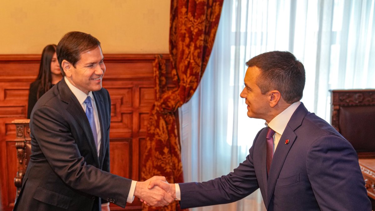 El secretario de Estado de EE. UU., Marco Rubio, visitó Ecuador en septiembre del año pasado; en esa ocasión se reunió con el presidente Daniel Noboa.